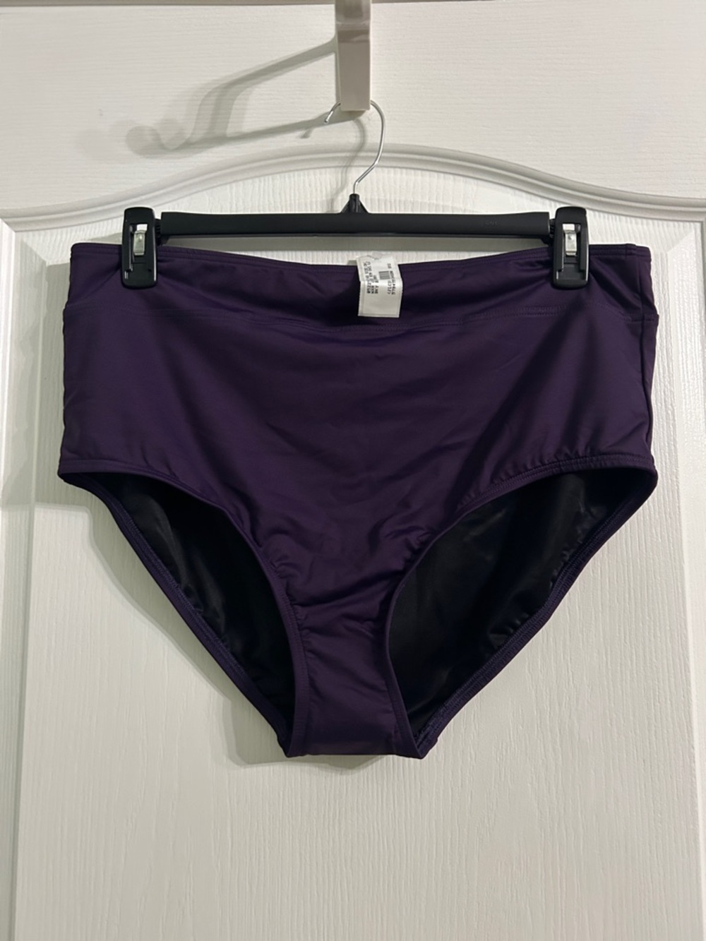 Lands' End High Waist Bikini Bottoms in Deep Plum
